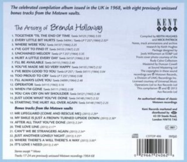 Holloway, Brenda - The Artistry Of Brenda Holloway With Bonus Tracks From The Motown Vaults