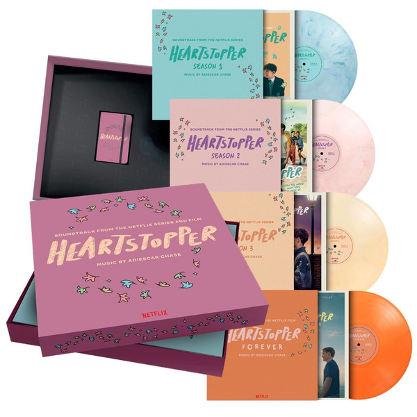 Blue, Pink, Yellow, & Orange Marble 4LP Boxset + 4 Art Cards + 'Heartstopper' Diary