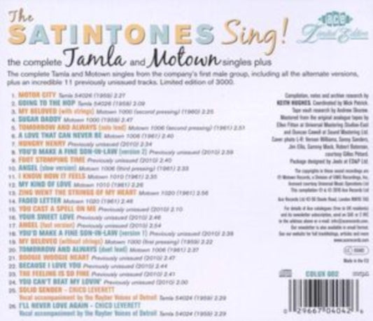 Satintones, The - Sing! The Complete Tamla And Motown Singles Plus