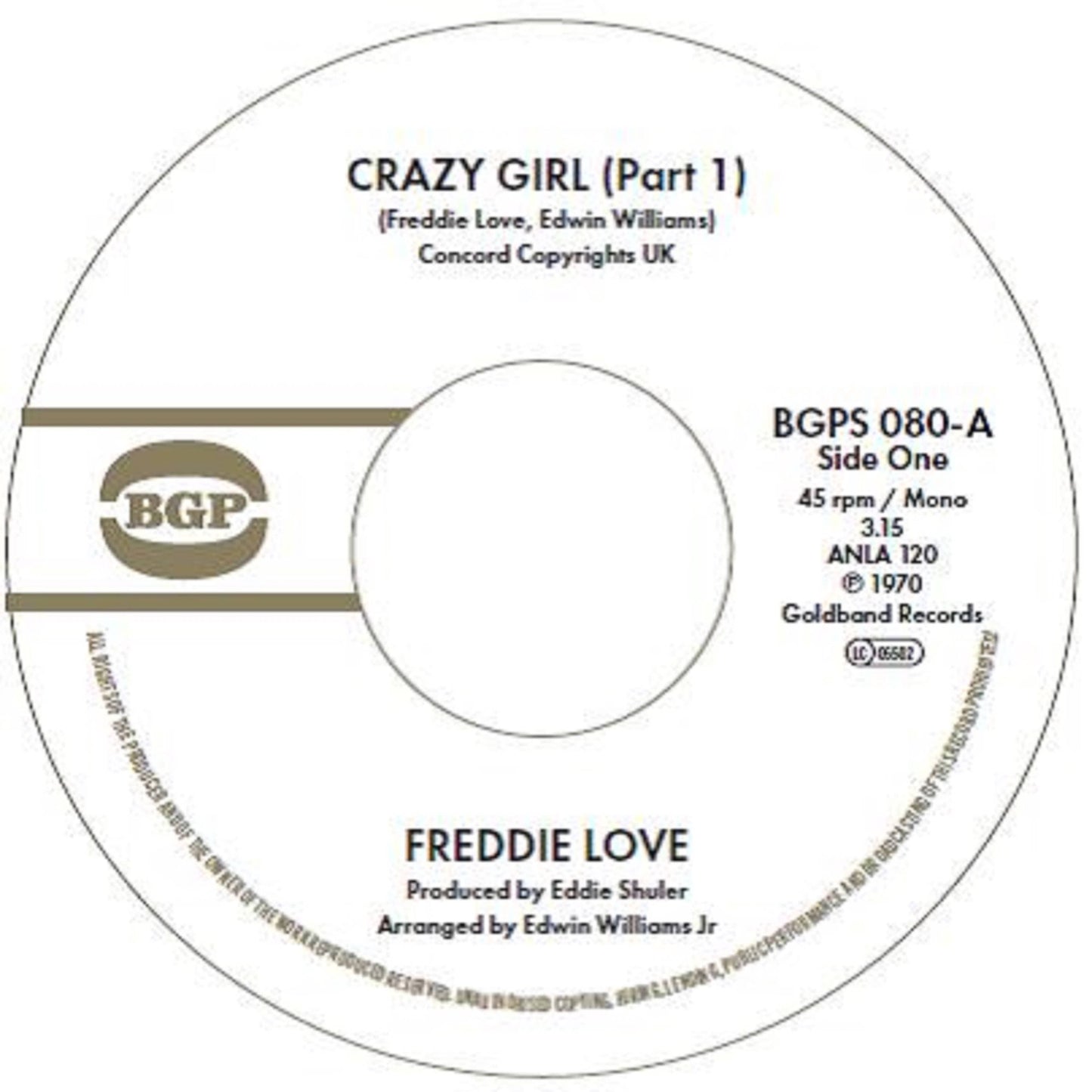 Love, Freddie - Crazy Girl (Part 1) / Crazy Girl (Part 2) (2025 Reissue)