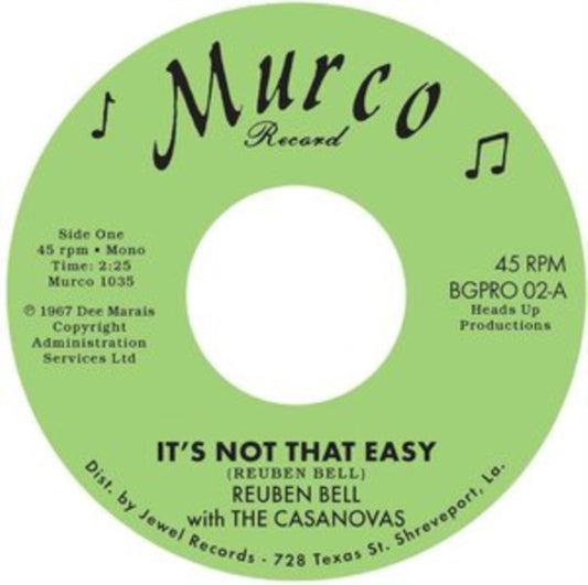 Bell, Reuben With The Casanovas - It's Not That Easy (2022 Reissue)