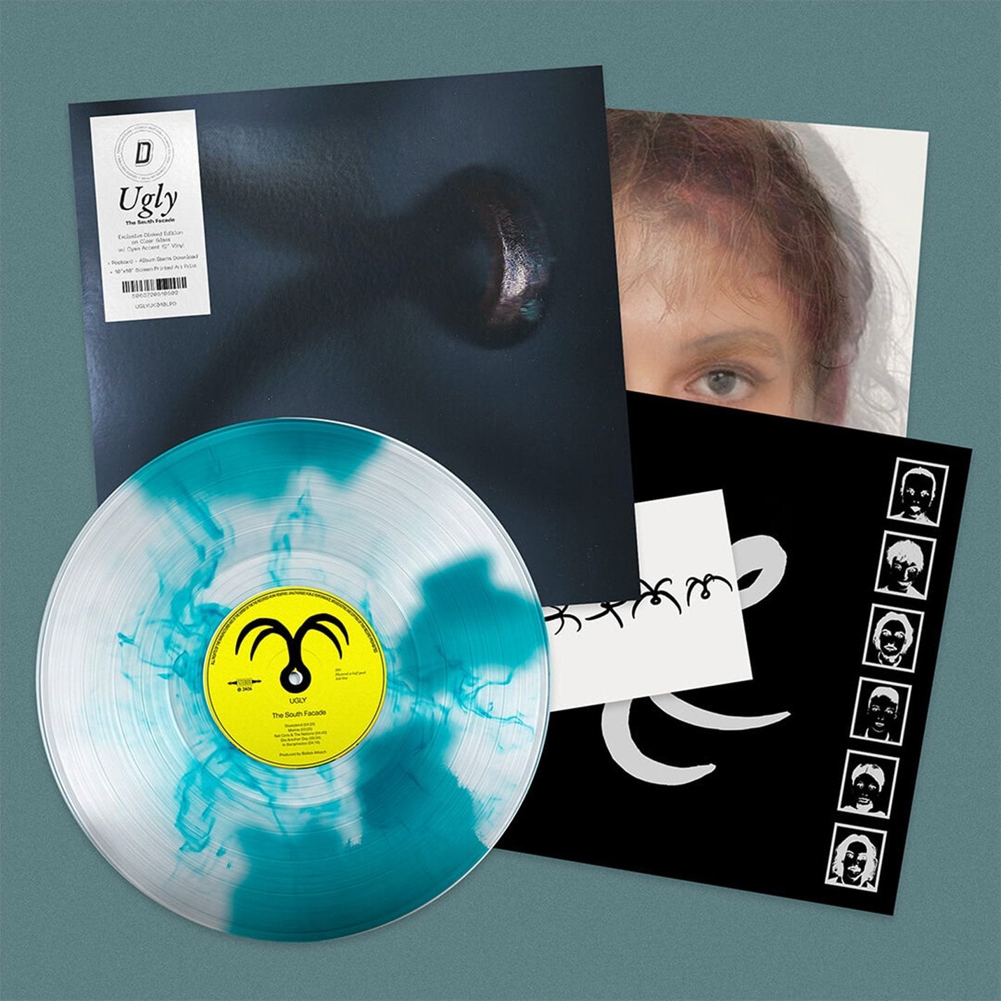 Dinked Edition - Clear Glass with Cyan Accent LP + Postcard + Screen Print 