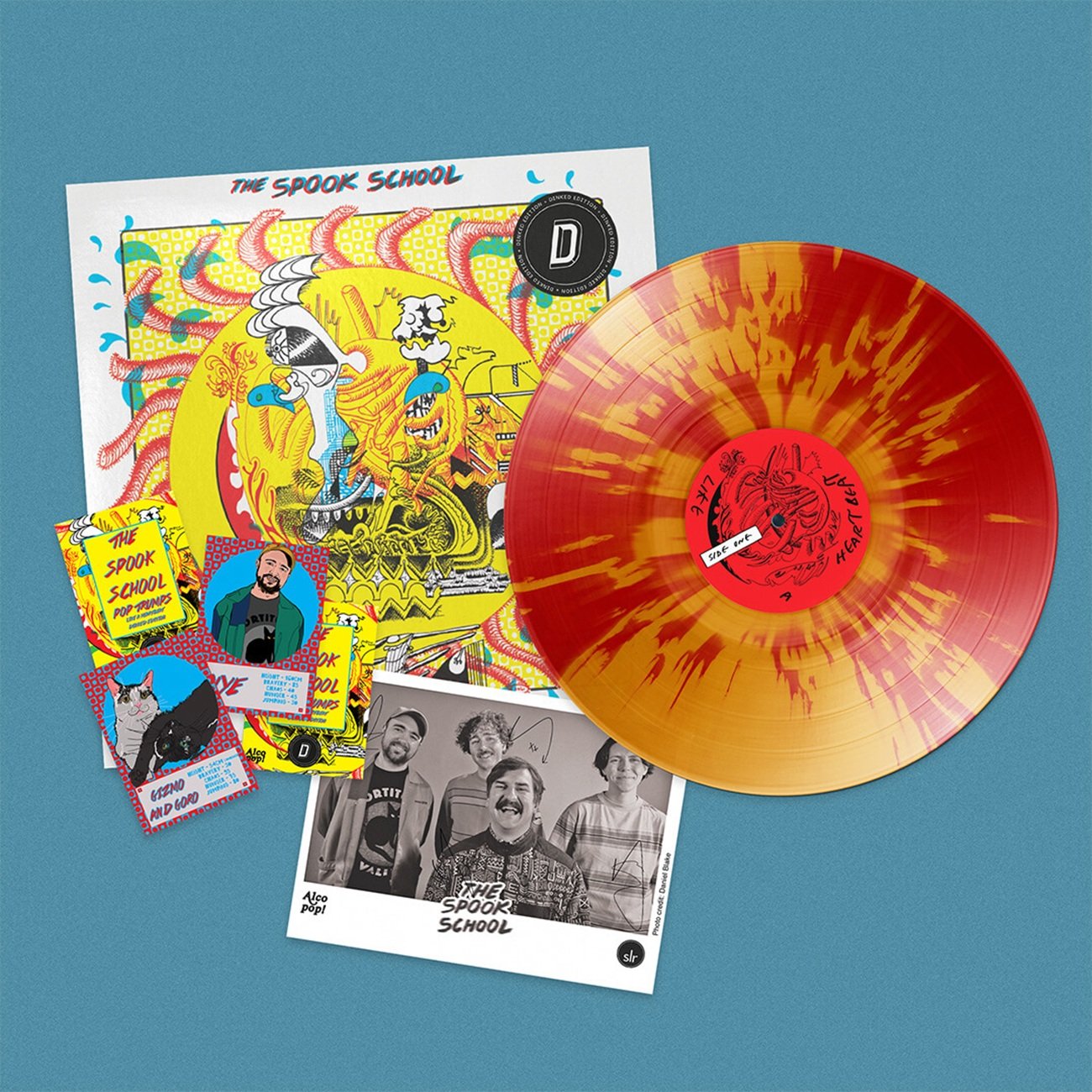Dinked Edition - ‘Heartbeat Red & Yellow’ Splatter LP + Top Trump Cards + Signed photo