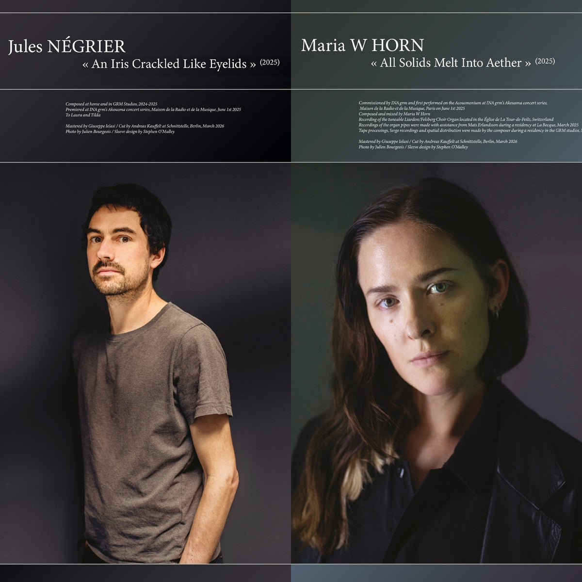 Negrier, Jules / Maria W Horn - An Iris Crackled Like Eyelids / All Solids Melt Into Aether