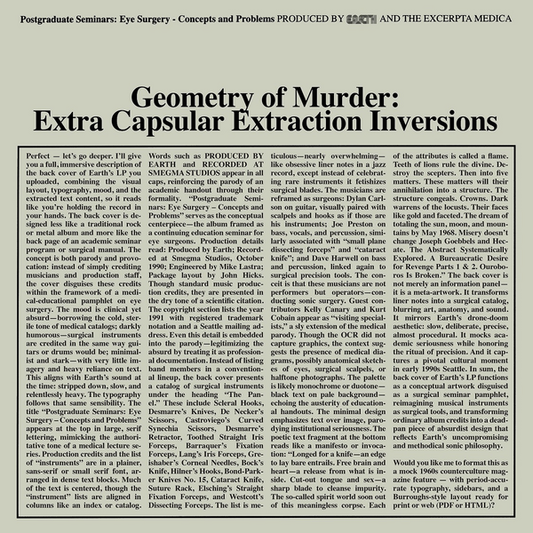 Earth x Black Noi$e - Geometry of Murder: Extra Capsular Extraction Inversions