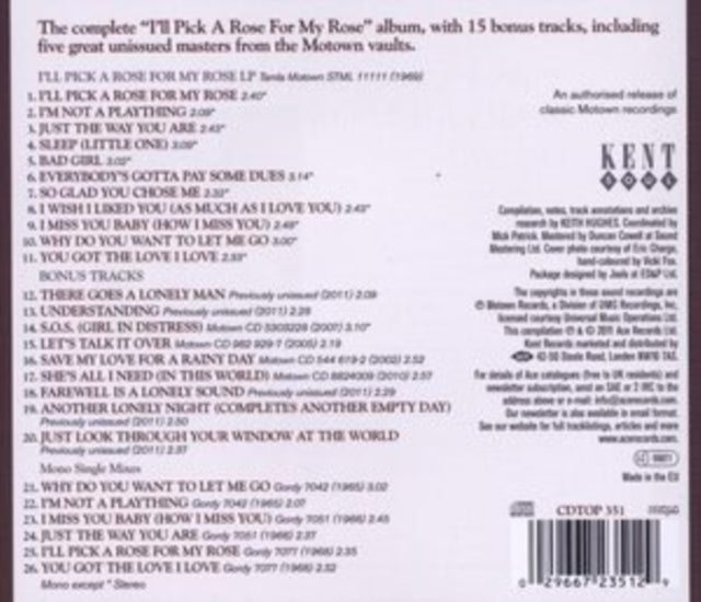 Johnson, Marv - I'll Pick A Rose For My Rose - Complete Motown Recordings 1964-71