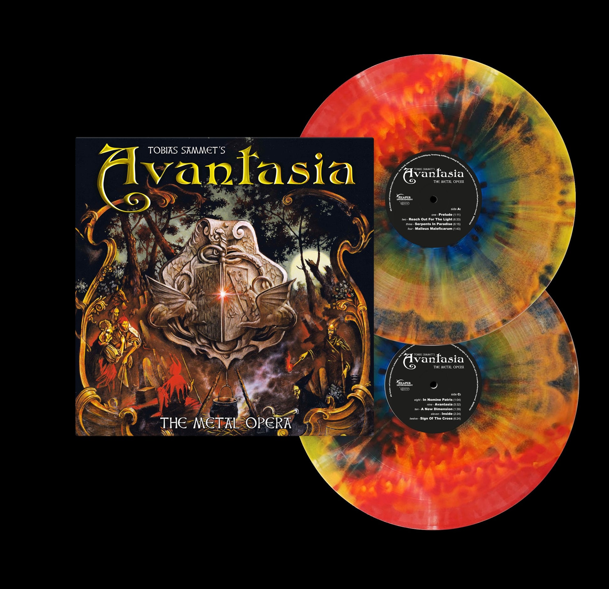 Blue Black Red Swirl Effect 2LP