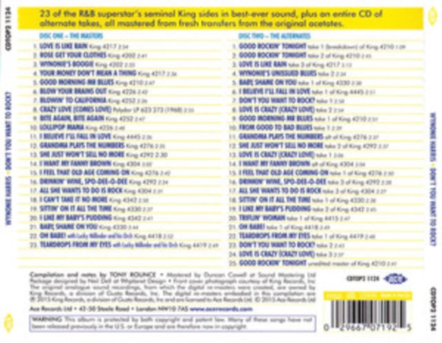 Harris, Wynonie - Don't You Want To Rock - The King & DeLuxe Acetate Series