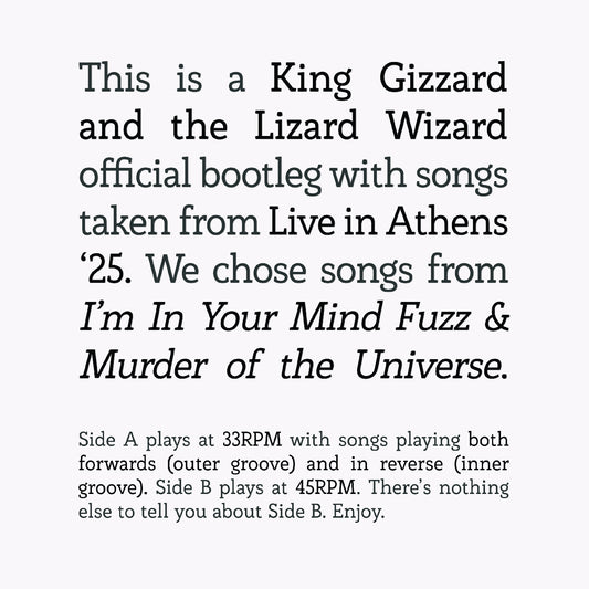 King Gizzard & The Lizard Wizard - Songs from I'm In Your Mind Fuzz & Murder of the Universe: Live in Athens '25