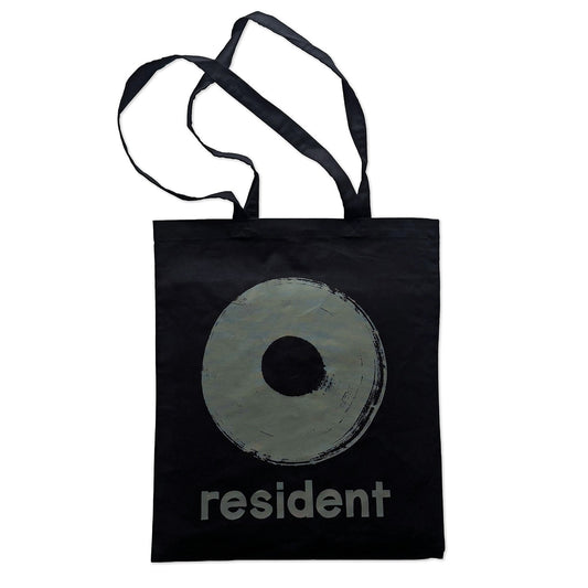 Resident Tote Bag - Classic Logo - Black Bag | Green Ink